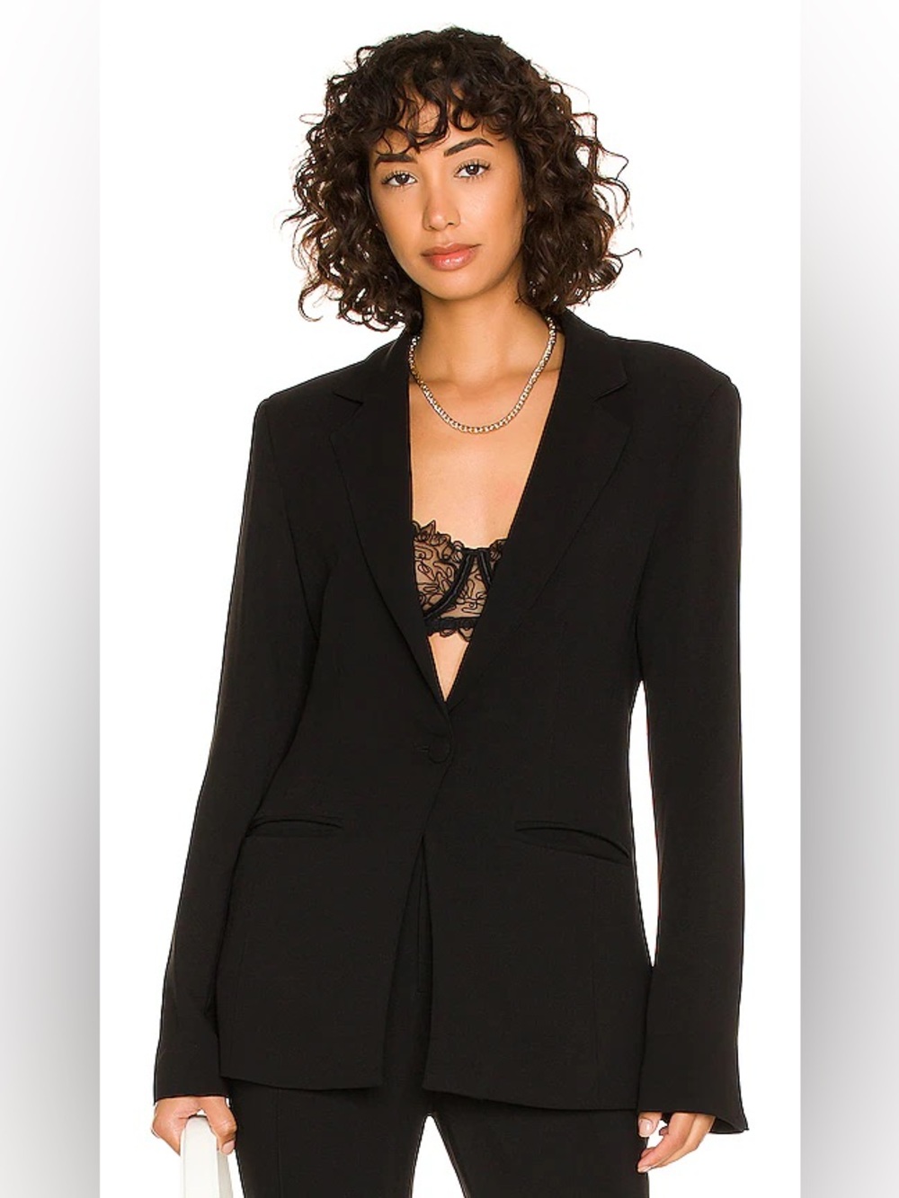 REVOLVE L’Academie Los Angeles Black Blazer Jacket M Wool Blend Tailored Chic